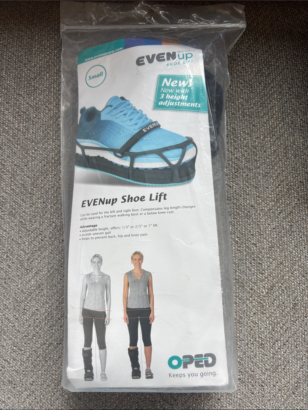 EVENup Shoe Lift by OPED in Teal and Black